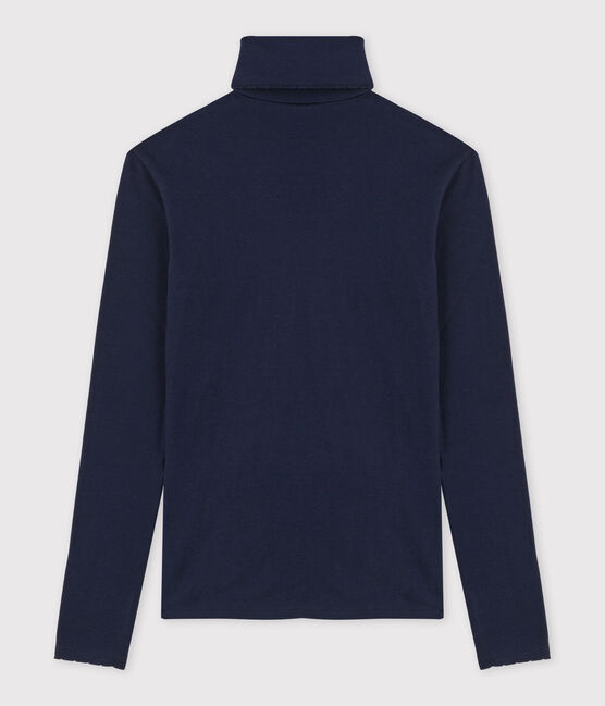 Klassischer Unterziehpullover mit Mäusezähnchen-Details aus Baumwolle für Damen blau SMOKING