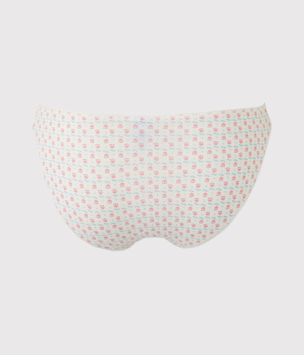 Bedruckter M&auml;dchen-Slip aus Stretch-Jersey weiss/vielfarbig