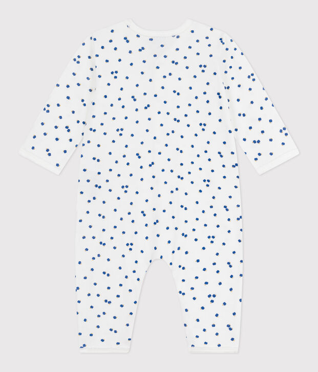 Strampler ohne F&uuml;&szlig;chen aus bedruckter Baumwolle weiss/vielfarbig