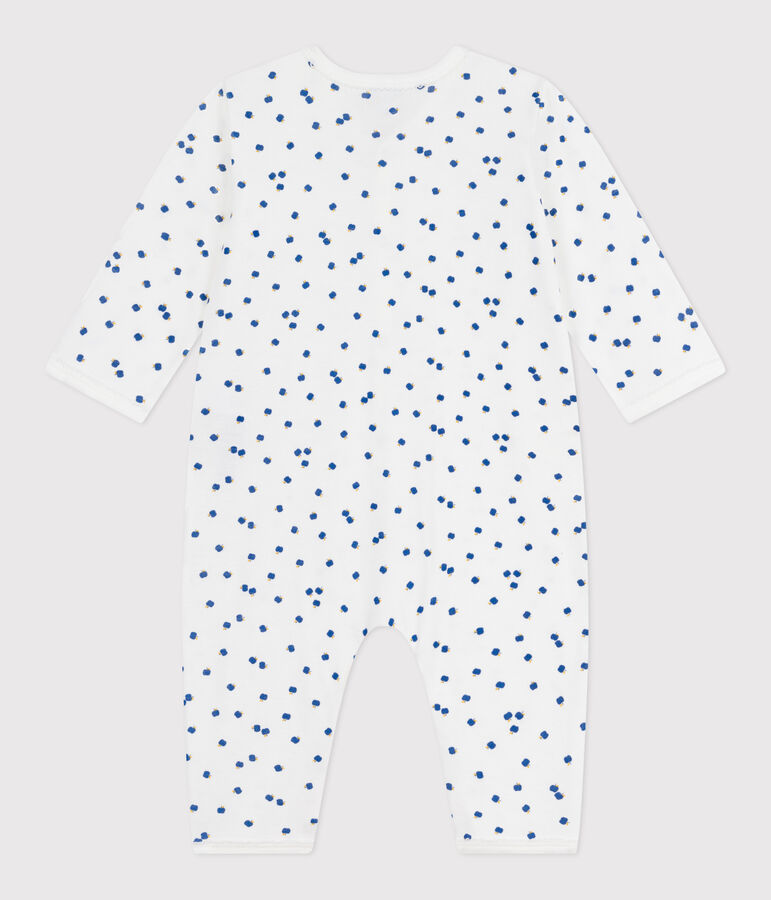 Strampler ohne F&uuml;&szlig;chen aus bedruckter Baumwolle weiss/vielfarbig