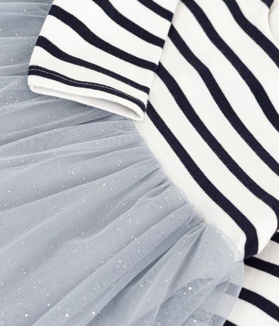 Langärmliges Kleid aus zwei Stoffen CO2/ MULTICO