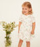 Kurzärmeliges baby-kleid mädchen weiss MARSHMALLOW/weiss MULTICO