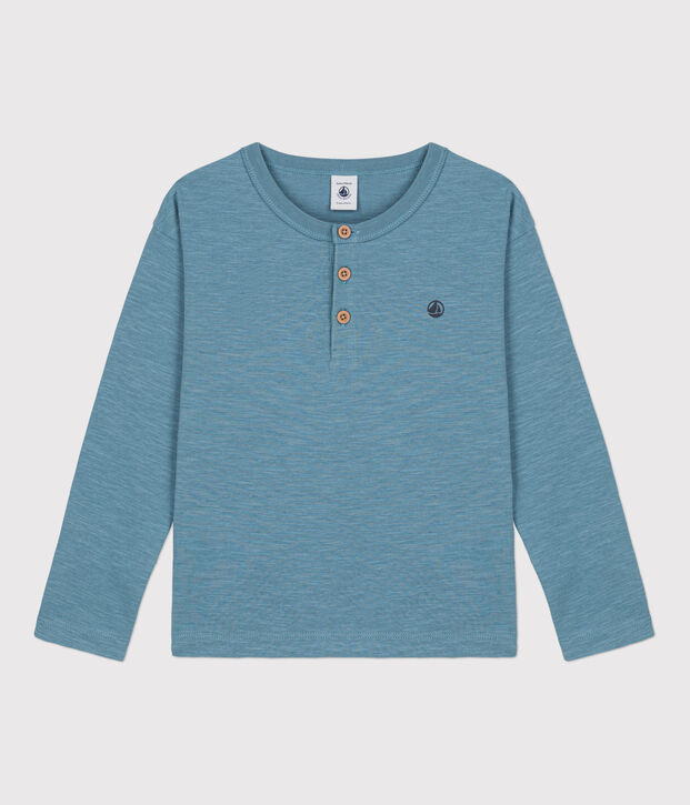 Lang&auml;rmeliges Kinder-T-Shirt aus Baumwolle f&uuml;r Jungen blau