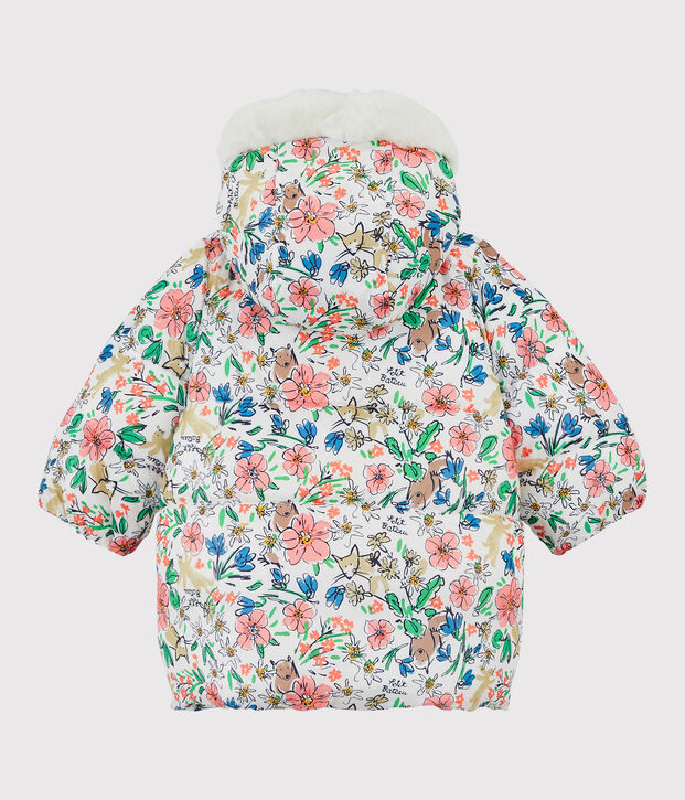 Gesteppter Baby-Anorak. weiss/vielfarbig