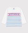 Langärmeliges Baby-T-Shirt aus Jersey weiss MARSHMALLOW/blau BRASIER