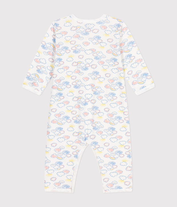 Baby-Strampler ohne F&uuml;&szlig;e aus Baumwolle weiss/vielfarbig