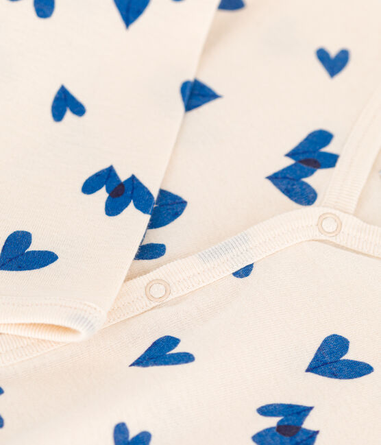 Strampler aus Baumwolle mit blauem Herzmotiv weiss AVALANCHE/ MULTICO