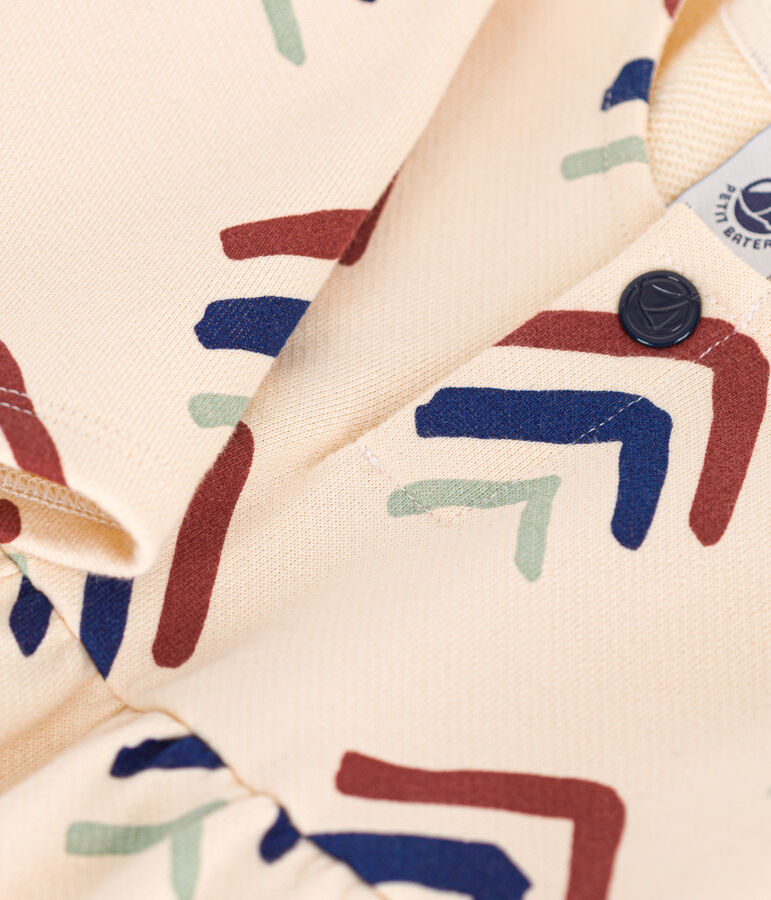 Lang&auml;rmeliges Baby-Kleid aus Molton naturfarben/vielfarbig