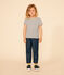 Gestreiftes T-Shirt aus geflammtem Jersey Kinder/Mädchen weiss AVALANCHE/blau SMOKING