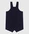 Kurzbeinige Baby-Latzhose aus einfarbigem Musselin-Stoff blau SMOKING