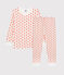 Kinderpyjama aus Bio-Baumwolle mit grafischem Printmuster weiss MARSHMALLOW/ SPICY