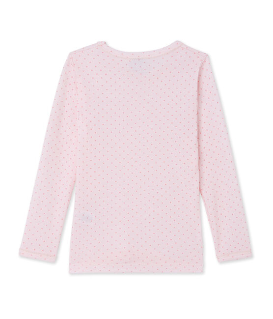 T-Shirt, Langarm, für Mädchen aus Wolle und Baumwolle rosa VIENNE/rosa GRETEL