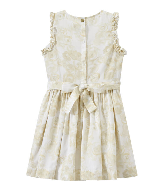 Ärmelloses Mädchen-Kleid mit Print weiss MARSHMALLOW/weiss MULTICO