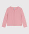 Kinder-Cardigan aus einfarbiger Baumwolle rosa CHARME