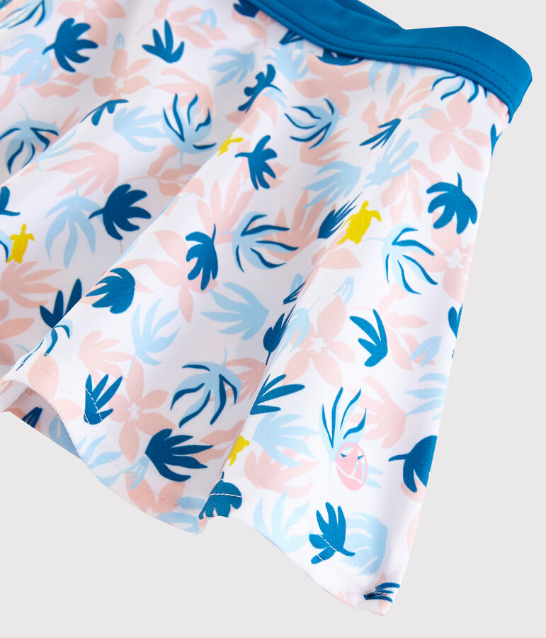 Kinder-Baderock f&uuml;r M&auml;dchen weiss MARSHMALLOW/weiss MULTICO