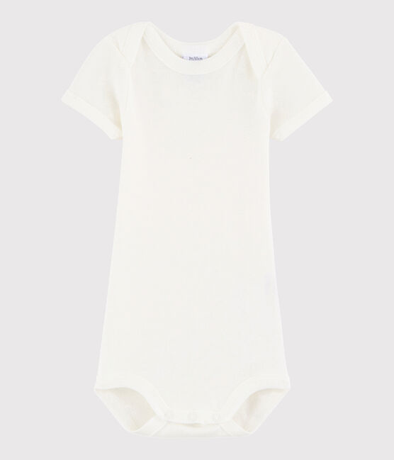Kurzärmeliger Baby-Body Mädchen/Jungen weiss MARSHMALLOW