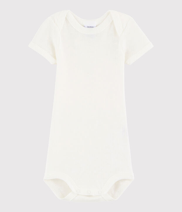 Kurz&auml;rmeliger Baby-Body M&auml;dchen/Jungen weiss