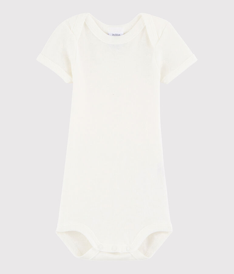 Kurz&auml;rmeliger Baby-Body M&auml;dchen/Jungen weiss