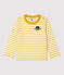 Baby-T-Shirt aus Baumwolle mit Streifenmuster weiss MARSHMALLOW/gelb BOUDOR