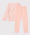 Pyjama  en velours weiss/rosa/vielfarbig