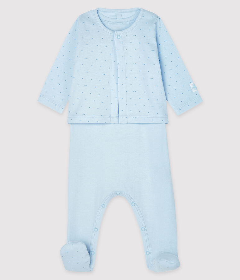 2-teiliges Baby-Ensemble aus Rippstrick blau FRAICHEUR/blau ACIER