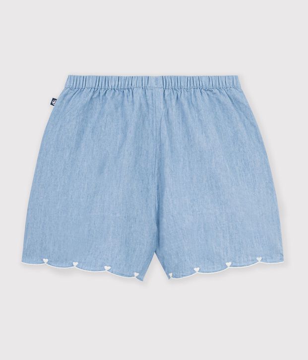 Kinder-Shorts aus einfarbiger Baumwolle blau