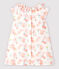 Kurzärmeliges Baby-Kleid aus Popeline für Mädchen weiss MARSHMALLOW/weiss MULTICO