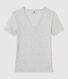T-Shirt L’ICONIQUE aus Baumwolle mit V-Ausschnitt für Damen