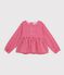Lang&auml;rmelige Kinder-Bluse aus Baumwolle mit Streifen rosa/rosa