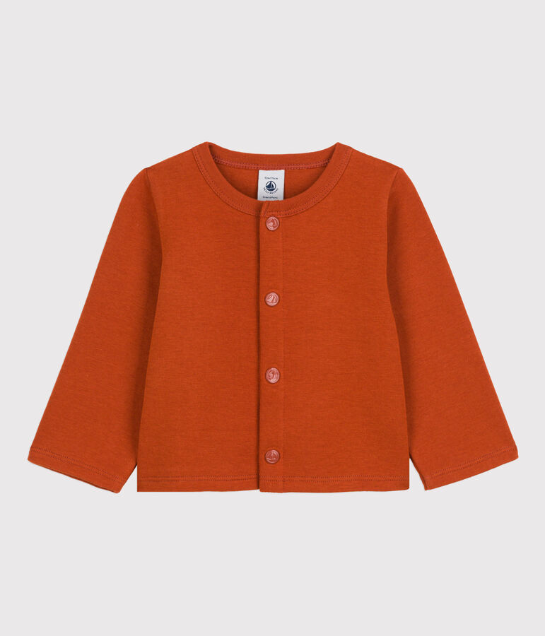 Baby-Cardigan aus dickem, einfarbigem Jersey braun