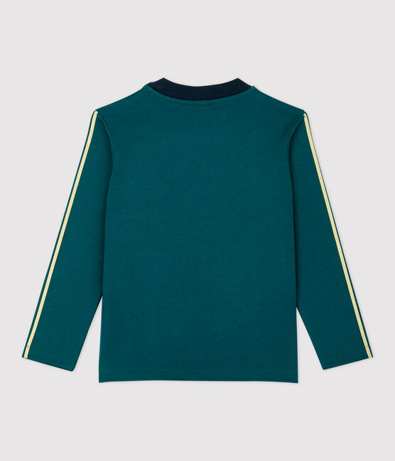 Langärmeliges Kinder-T-Shirt aus Baumwolle für Jungen grün PINEDE