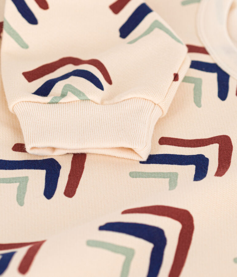 Kinder-Sweatshirt aus Molton mit Printmotiv naturfarben/vielfarbig