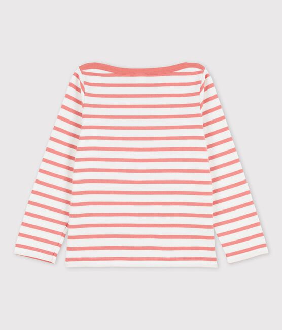 Streifenshirt aus Baumwolle für Mädchen und Jungen weiss MARSHMALLOW/ PAPAYE