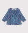 Langärmeliges Baby-Bluse aus Fein-Cord mit Apfel-Motiv blau ADRIATIC/ MULTICO