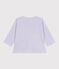Langärmeliges Baby-T-Shirt aus Baumwolle mit Streifen weiss SQUAW/ MARSHMALLOW