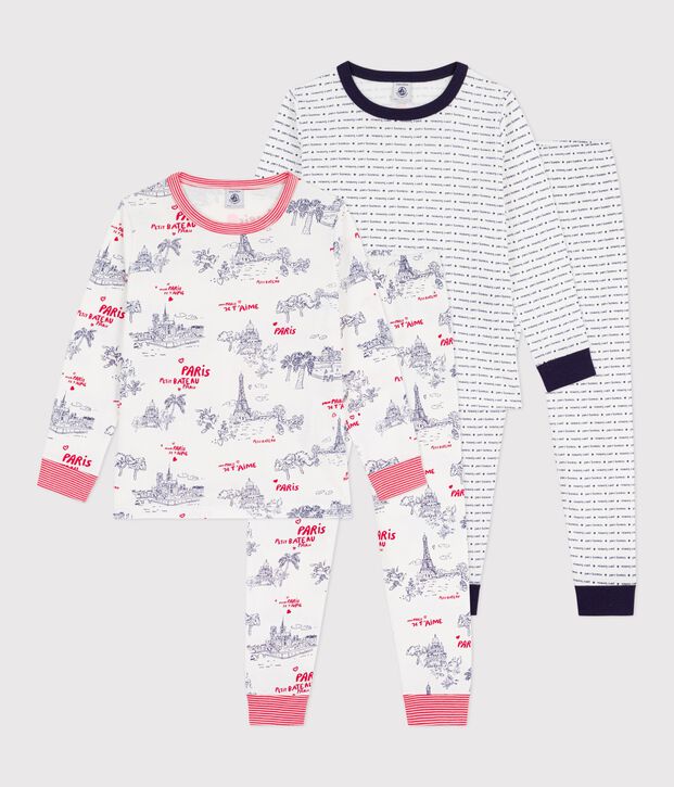 Set Kinder-Pyjamas aus bedruckter Baumwolle vielfarbig