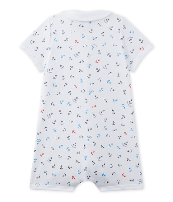 Kurzer Baby-Jungen-Einteiler mit Print weiss ECUME/weiss MULTICO