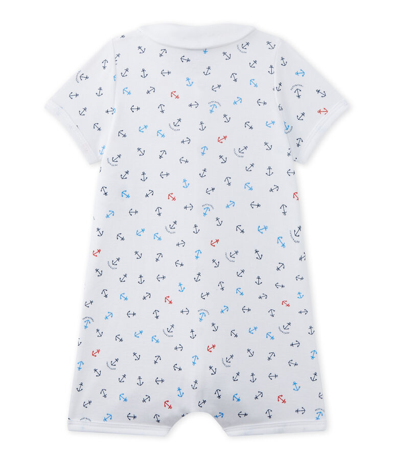 Kurzer Baby-Jungen-Einteiler mit Print weiss/vielfarbig