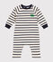 Langer Baby-Overall aus Molton weiss AVALANCHE/blau SMOKING