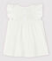 Kurzärmelige Baby-Bluse aus Baumwolle für Mädchen weiss MARSHMALLOW
