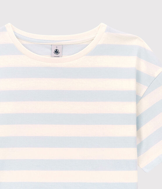 Damen-T-Shirt Das Boxy aus Baumwolle PLEINAIR/ MARSHMALLOW