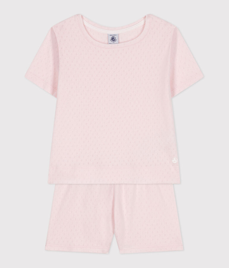 Kinder-Kurzpyjama aus Baumwolle rosa