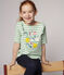 Kurzärmeliges Kinder-T-Shirt aus Jersey für Mädchen grün ALOEVERA/weiss MARSHMALLOW