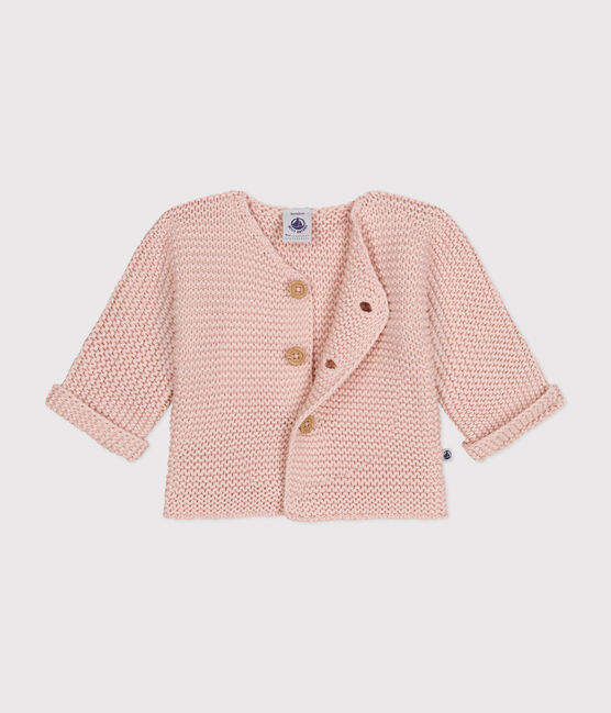 Baby-Cardigan kraus rechts gestrickt rosa SALINE