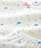 Kinder-Kurzpyjama aus Baumwolle und Leinen mit kleinen Blumen für Mädchen weiss MARSHMALLOW/weiss MULTICO