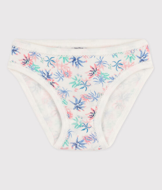 Baumwoll-Slips für Mädchen weiss MARSHMALLOW/weiss MULTICO