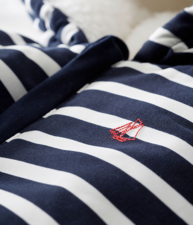 Gestreifter Baby-Fliegeroverall aus Mikrofaser f&uuml;r Jungen blau/weiss