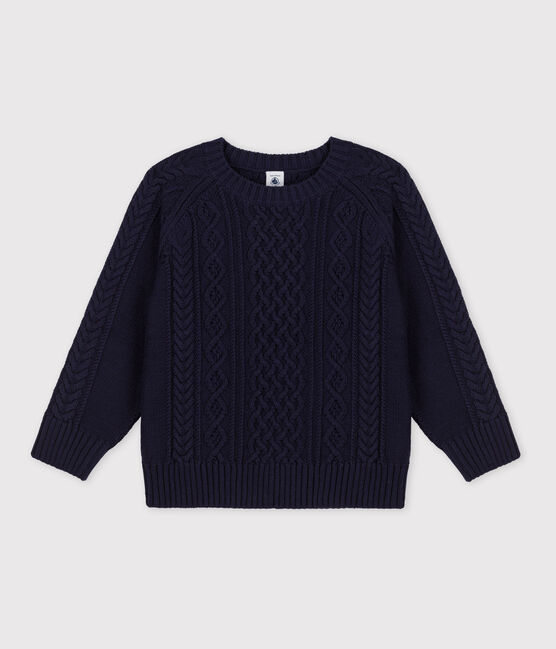 Irischer Kinderpullover aus Baumwolle blau SMOKING