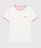 Kurz&auml;rmeliges Damen T-Shirt aus einfarbiger Baumwolle weiss