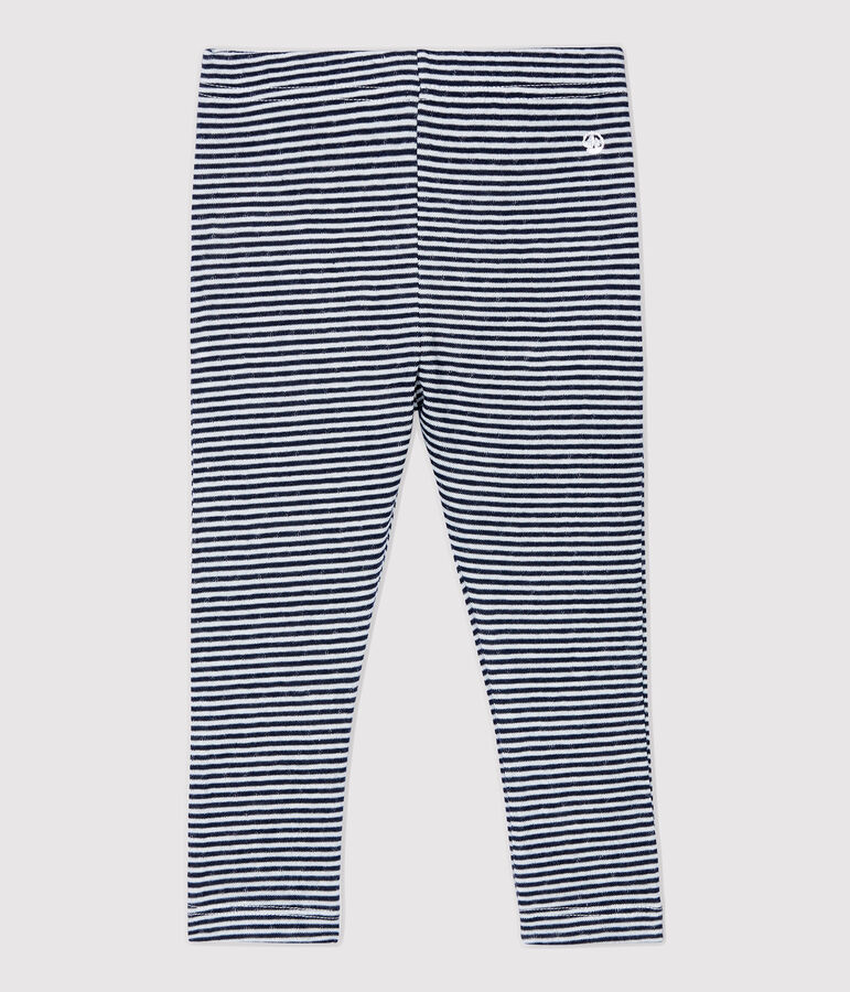 Baby-Leggings aus Baumwolle. blau/weiss